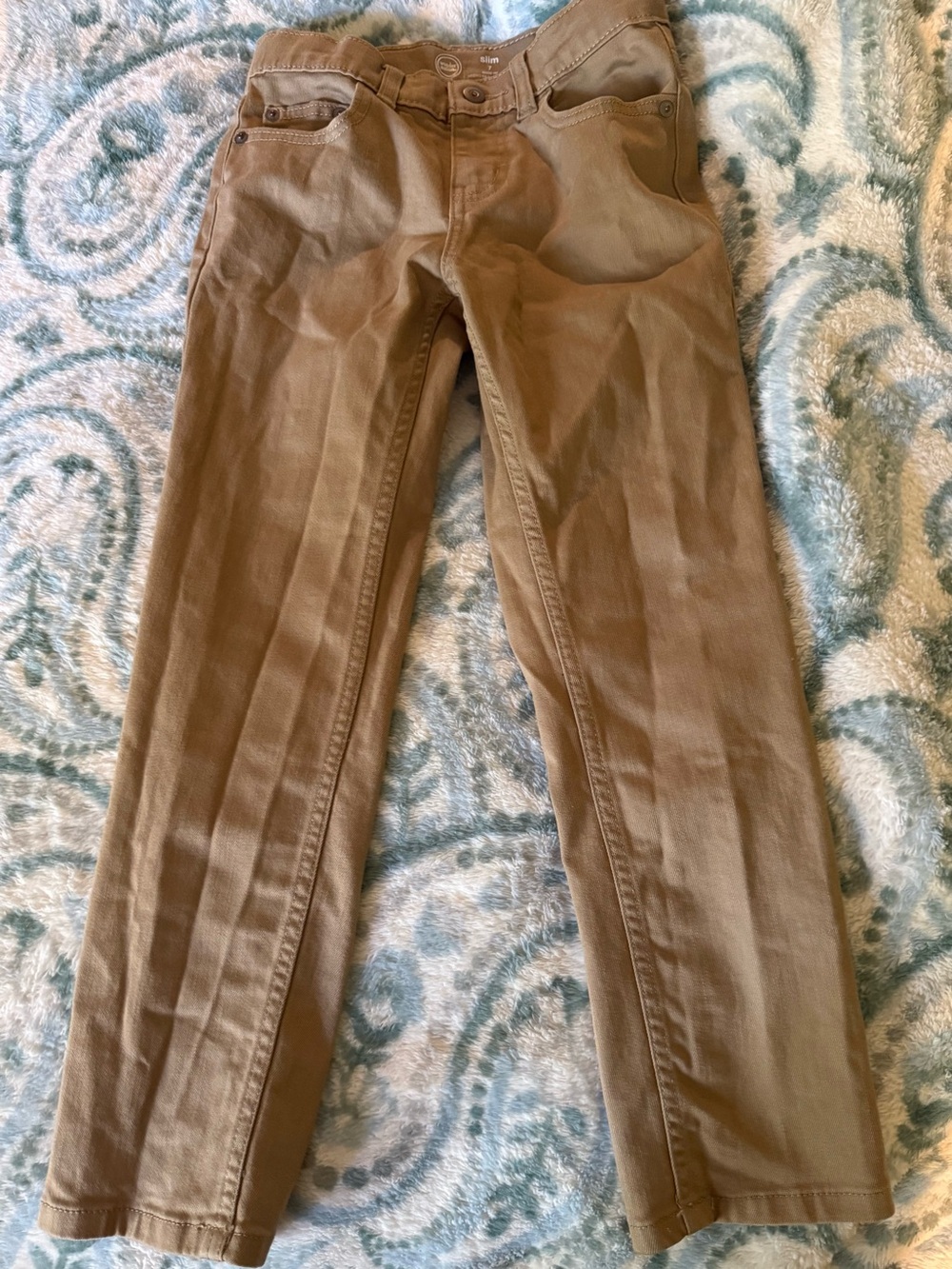 wonder nation Boys 7 Slim Chino Pants in Tan